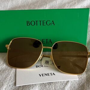 Bottega Veneta Gold Sunglasses with Brown Lenses